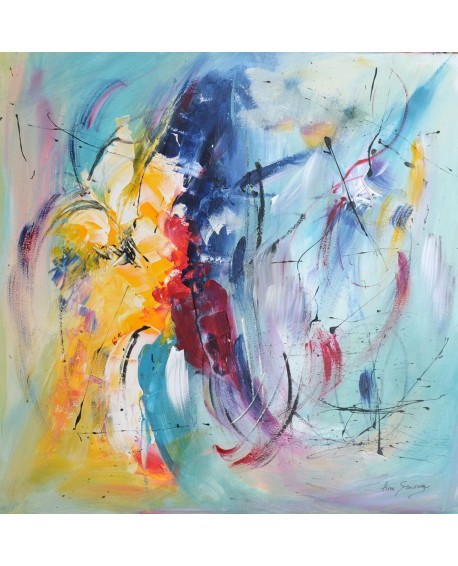 tableau abstrait multicolore