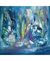peinture abstraite bleue la danse des sirènes