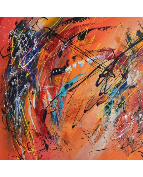 tableau contemporain orange