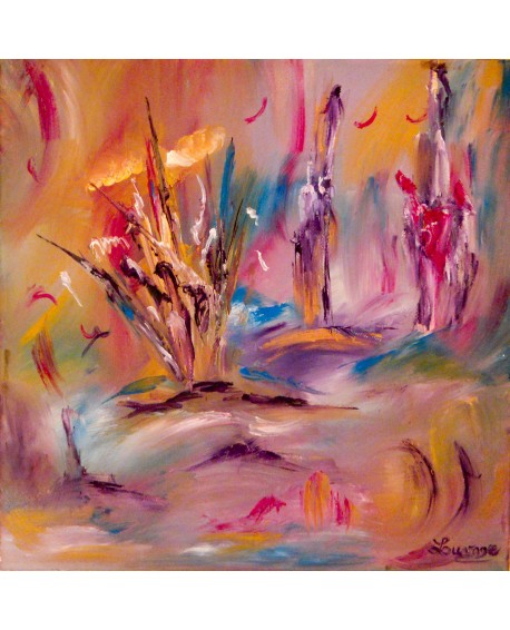 Peinture sur toile multicolore
