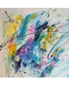 grand tableau abstrait multicolore 