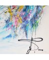 grand tableau abstrait multicolore 