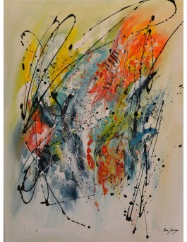 tableau contemporain multicolore