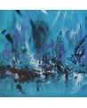 peinture abstraite moderne bleue