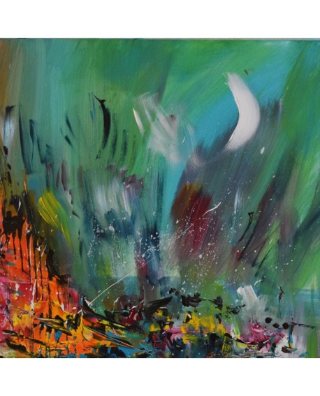 Peinture moderne bleu vert