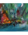 Peinture moderne bleu vert