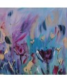 tableau moderne de fleurs sur plaque de bois