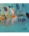 peinture abstraite moderne bleu turquoise