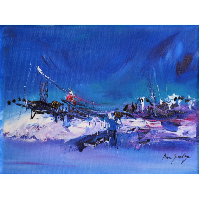tableau abstrait bleu moderne