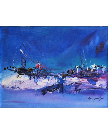 tableau abstrait bleu moderne