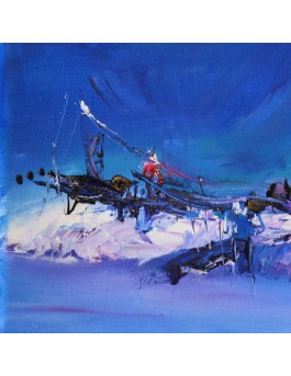 tableau abstrait bleu moderne