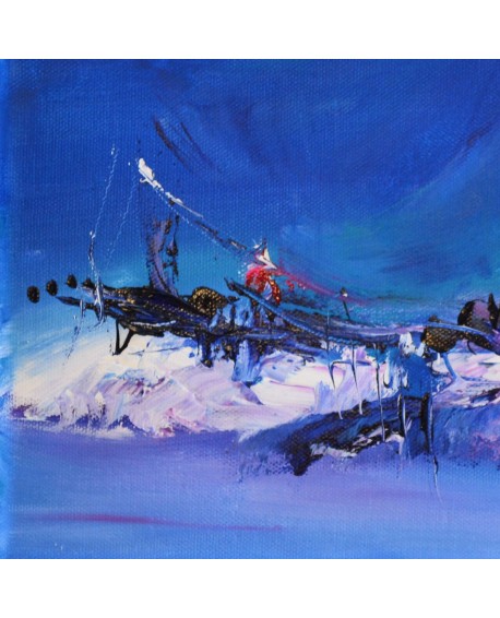 tableau abstrait bleu moderne