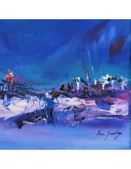 tableau abstrait bleu moderne