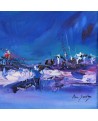 tableau abstrait bleu moderne