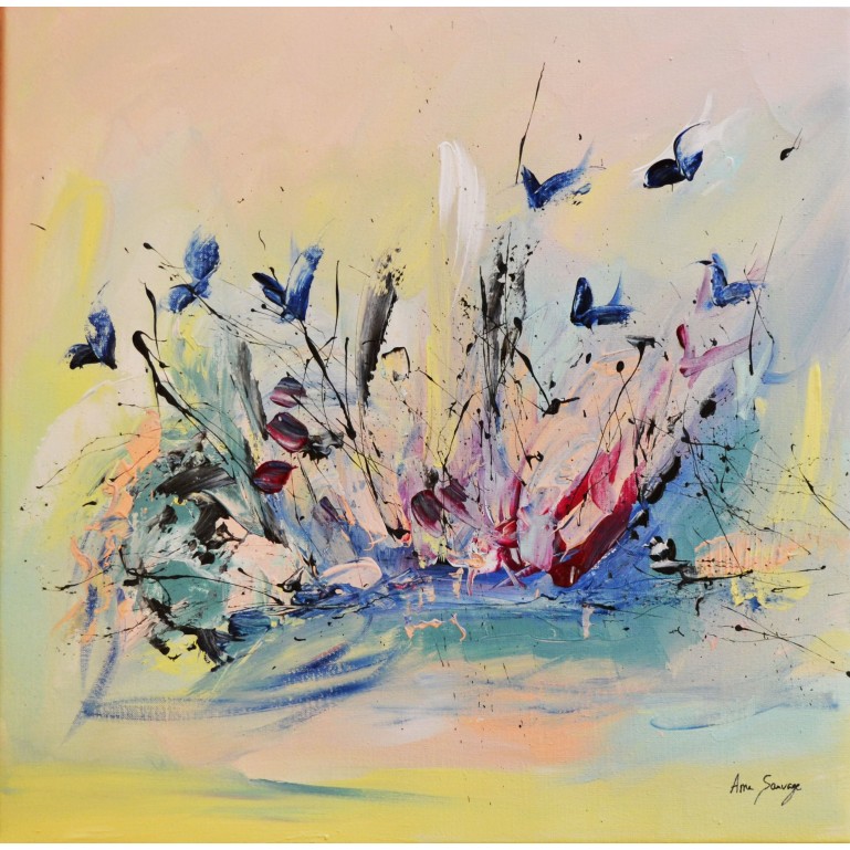 tableau abstrait pastel