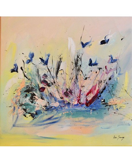 tableau abstrait pastel