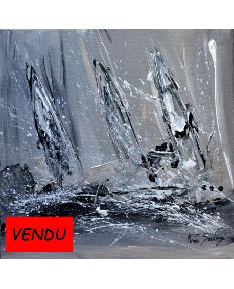 Voiliers, en noir et blanc