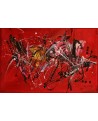 tableau abstrait rouge et noir