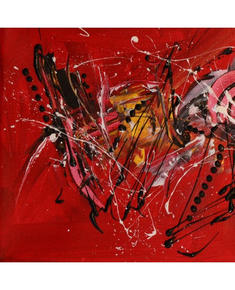 tableau abstrait rouge et noir