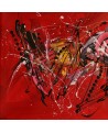tableau abstrait rouge et noir