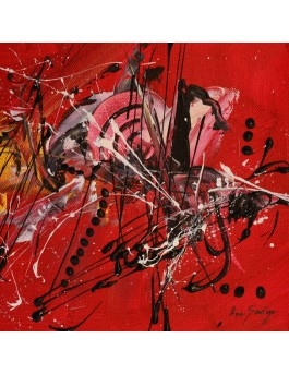 tableau abstrait rouge et noir
