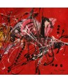 tableau abstrait rouge et noir
