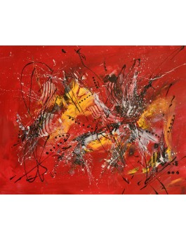 peinture abstraite moderne rouge noir