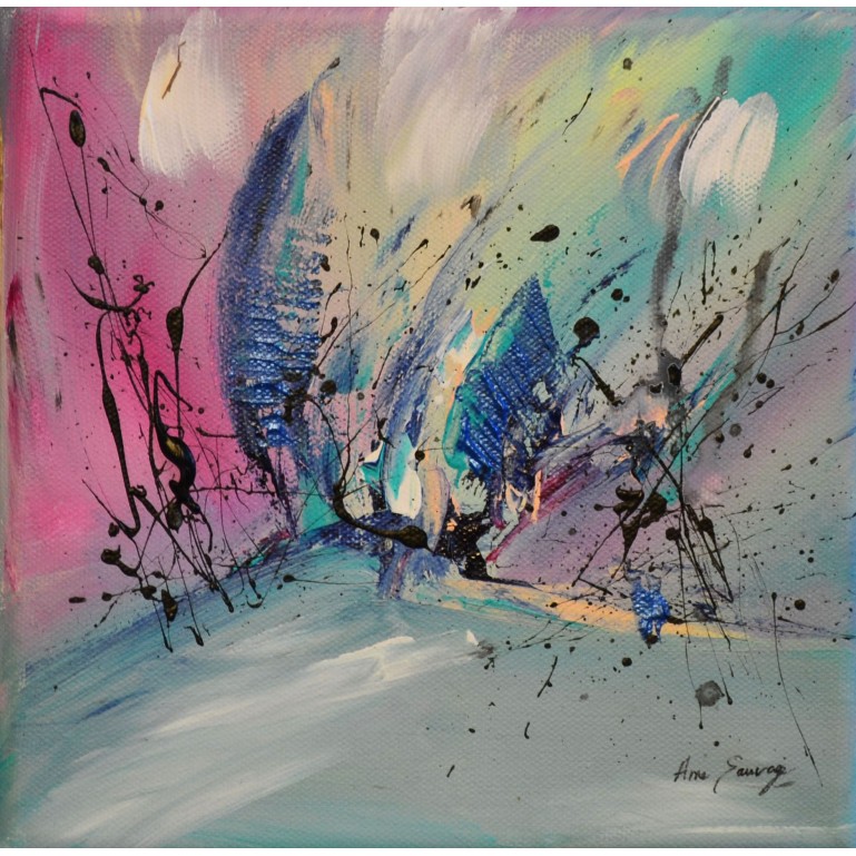 tableau abstrait contemporain pastel