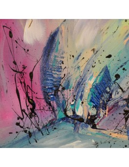tableau abstrait contemporain pastel