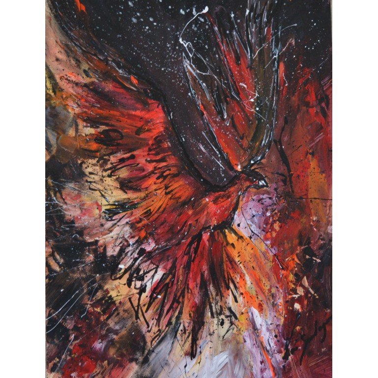 Tableau abstrait phénix phoenix