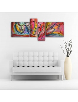 tableau 4 parties multicolore