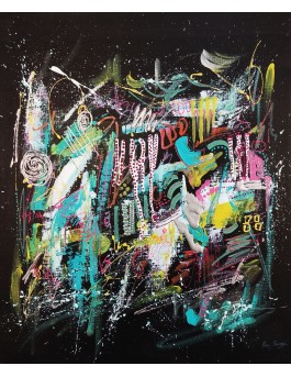 peinture abstraite sur fond noir