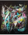 peinture abstraite sur fond noir
