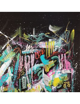 peinture abstraite sur fond noir
