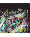 peinture abstraite sur fond noir