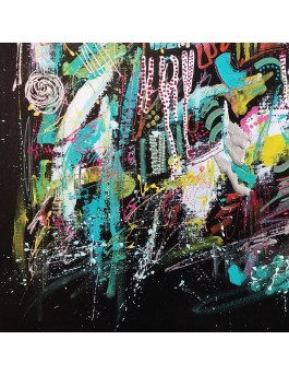 peinture abstraite sur fond noir