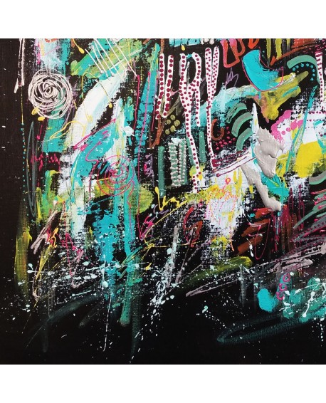 peinture abstraite sur fond noir