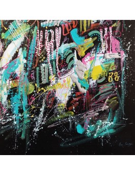 peinture abstraite sur fond noir