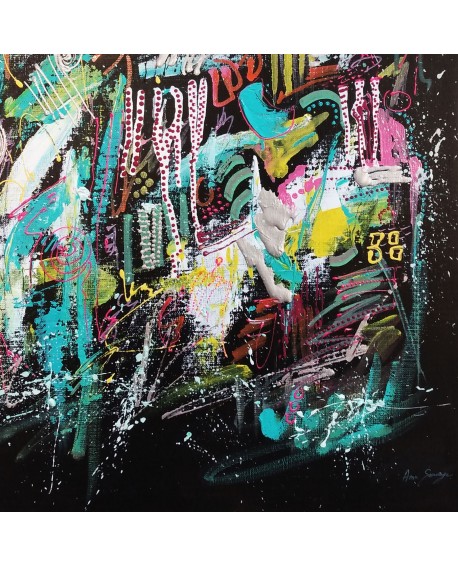 peinture abstraite sur fond noir
