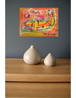 peinture abstraite multicolore "couleurs en musique"
