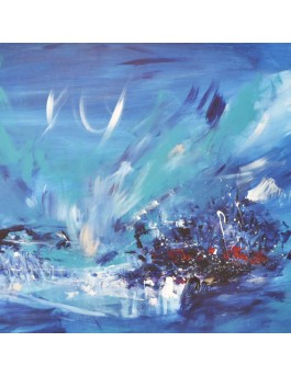 peinture abstraite moderne bleu