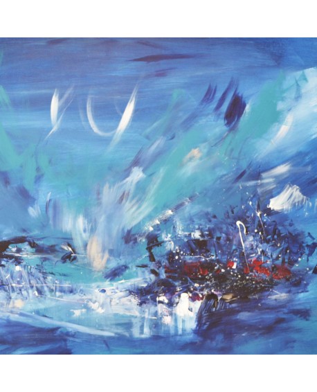 peinture abstraite moderne bleu