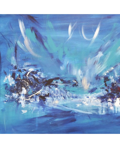 peinture abstraite moderne bleu