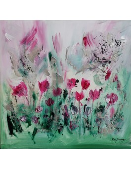 peinture abstraite fleurs