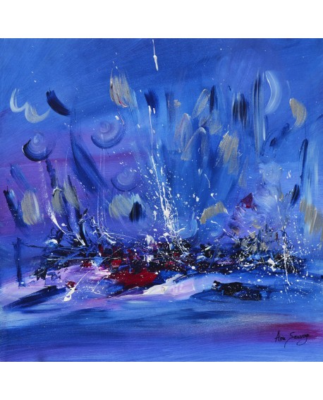 tableau bleu abstrait