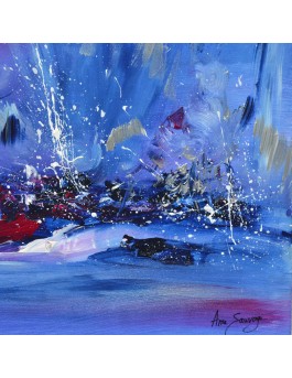tableau bleu abstrait