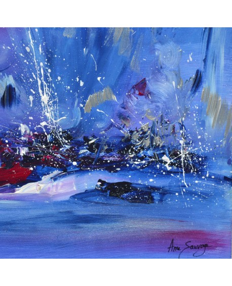 tableau bleu abstrait