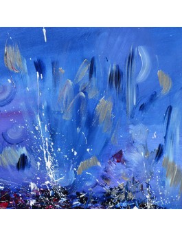 tableau bleu abstrait