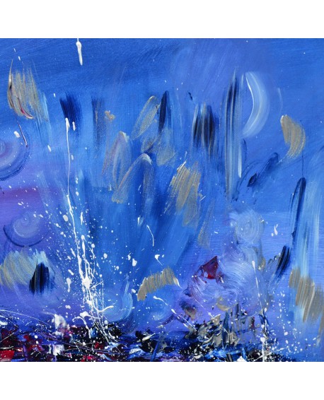tableau bleu abstrait