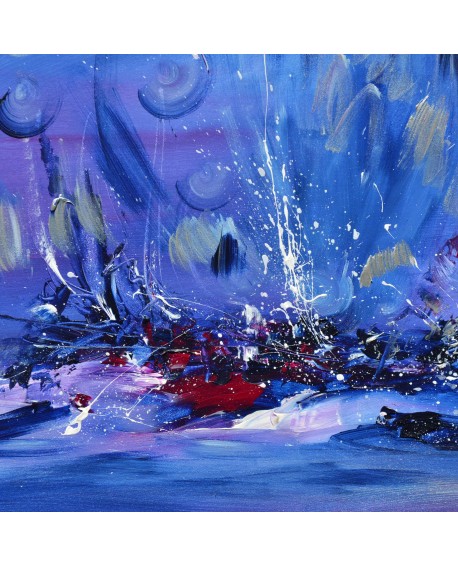 tableau bleu abstrait